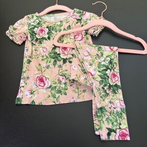 Posh Peanut Floral pajamas two piece - 12-18 months